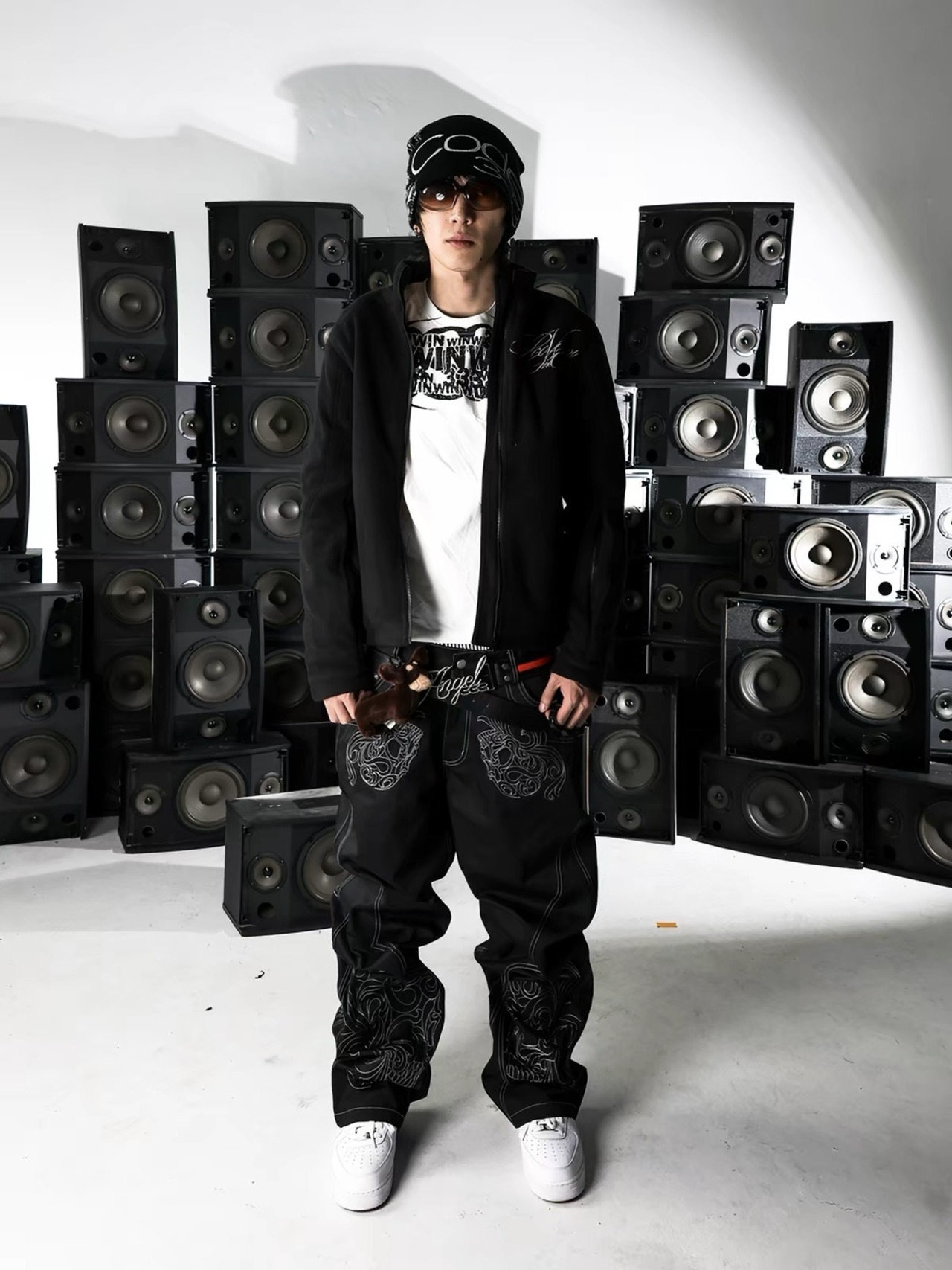 【PCCVISION】3MAN0N Baroque Skull Stitch Straight Pants
