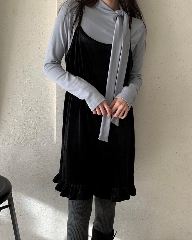 velvet frill mini OP
