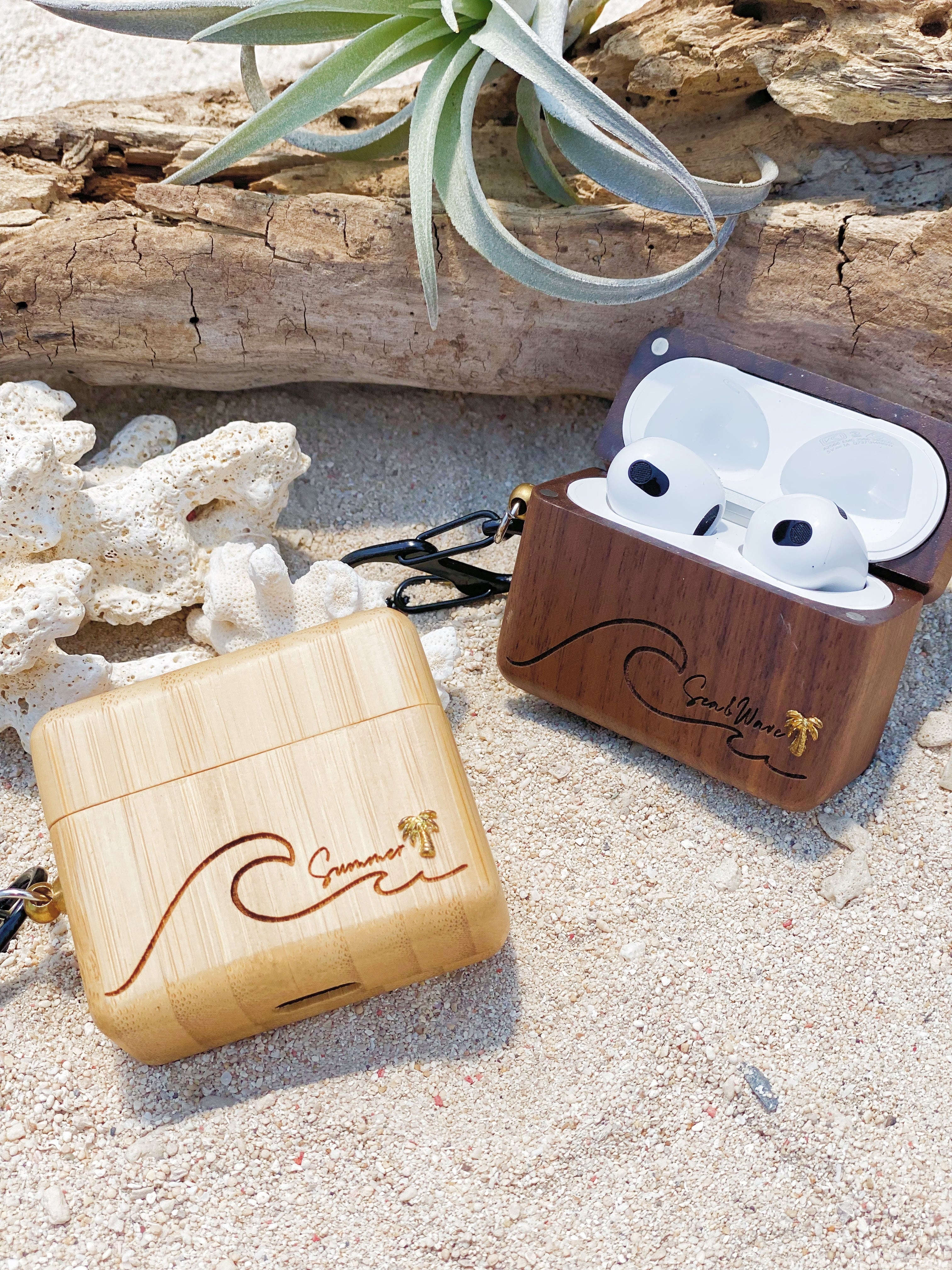 AirPodsPro,第3世代 wood case(wavy) | ALOHA GLASS