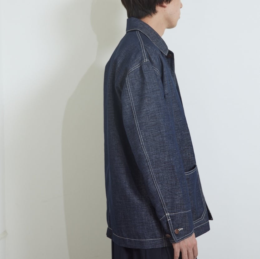 KARAMI DENIM COVERALL / カラミデニムカバーオール (NAVY) | KICS