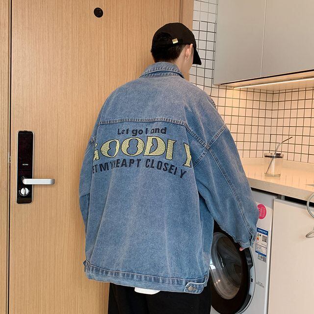 予約販売】デニムジャケット Gジャン メンズ 刺繍 バックデザイン