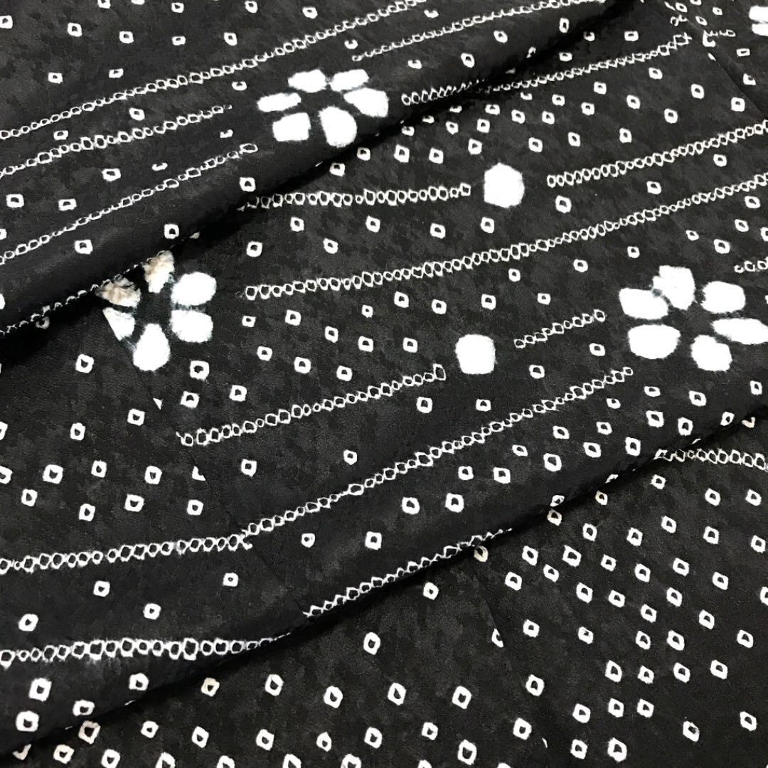 33 割引正規店仕入れの K 38 総絞り 鹿子絞り 流水に花柄模様 モノトーン 着物 レディース Tiamer Com