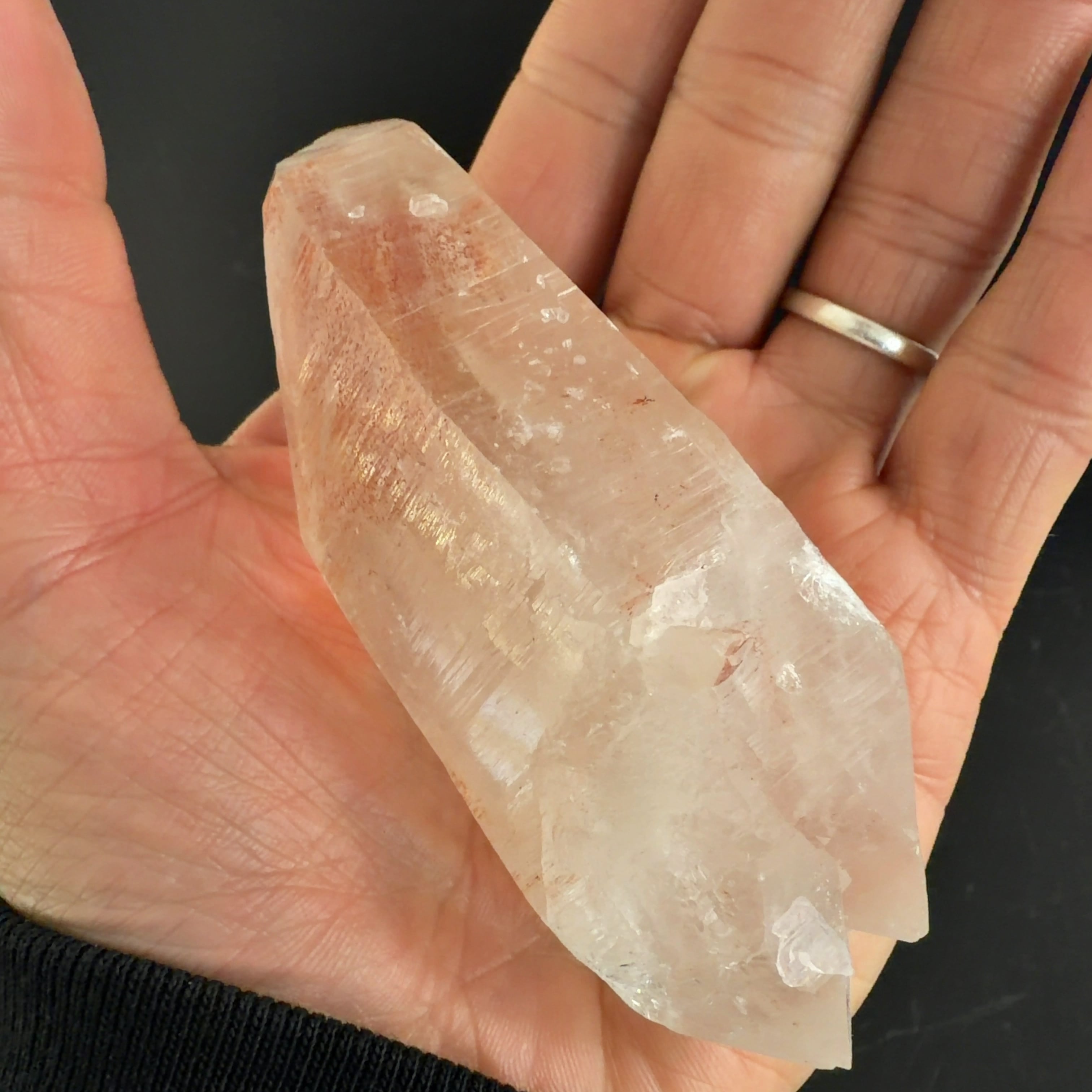 【セルフヒールド】チタニウム水晶 コロンビア産 97×26×23mm E33044】セルフヒールド 両錐 水晶 クォーツ ヒマラヤ水晶 ヒマラヤ産