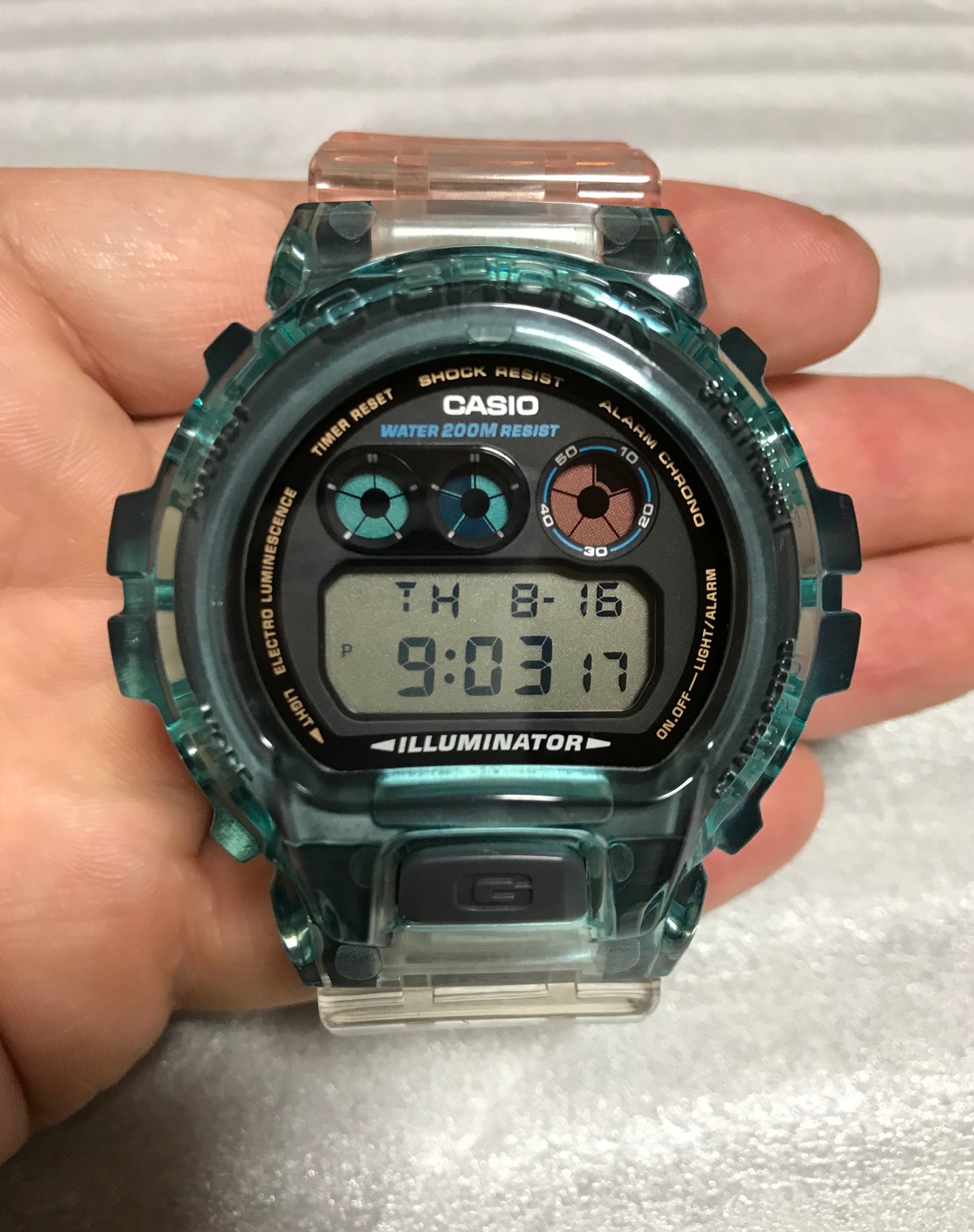 カシオ Gショック DW-6900 カスタム クリア ピンクxブルーxクリア | Chang