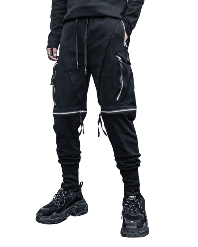 存在感設計｜細く見せないジップリラックスパンツ(P00005)