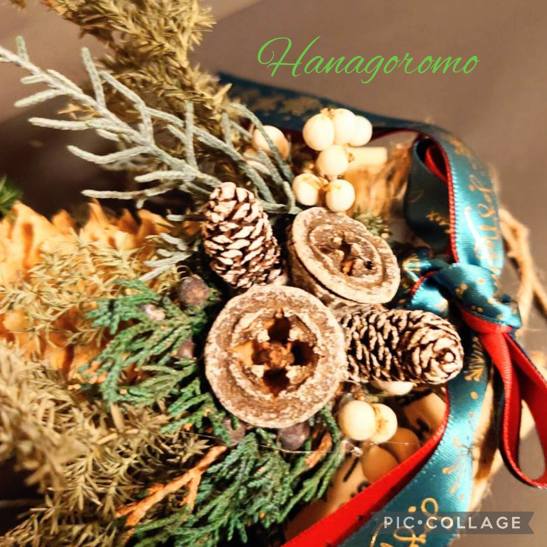 松ぼっくりXmasアレンジ シンプル | Hanagoromo