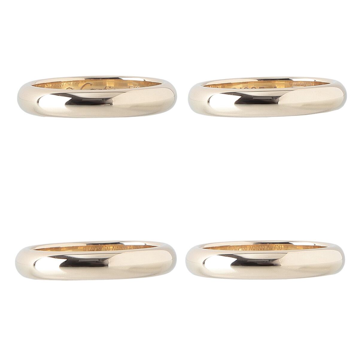 0 カルティエ ウェディング リング Cartier プラチナ 幅3.5mm #58 