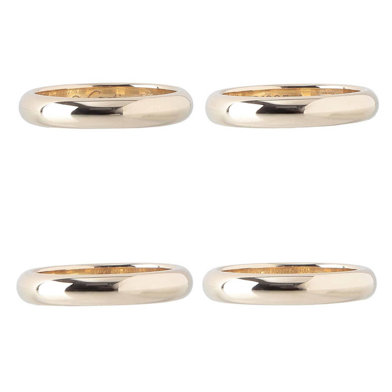 カルティエ 1895 ウェディング リング #50 幅3.4mm Au750YG 新品仕上げ 