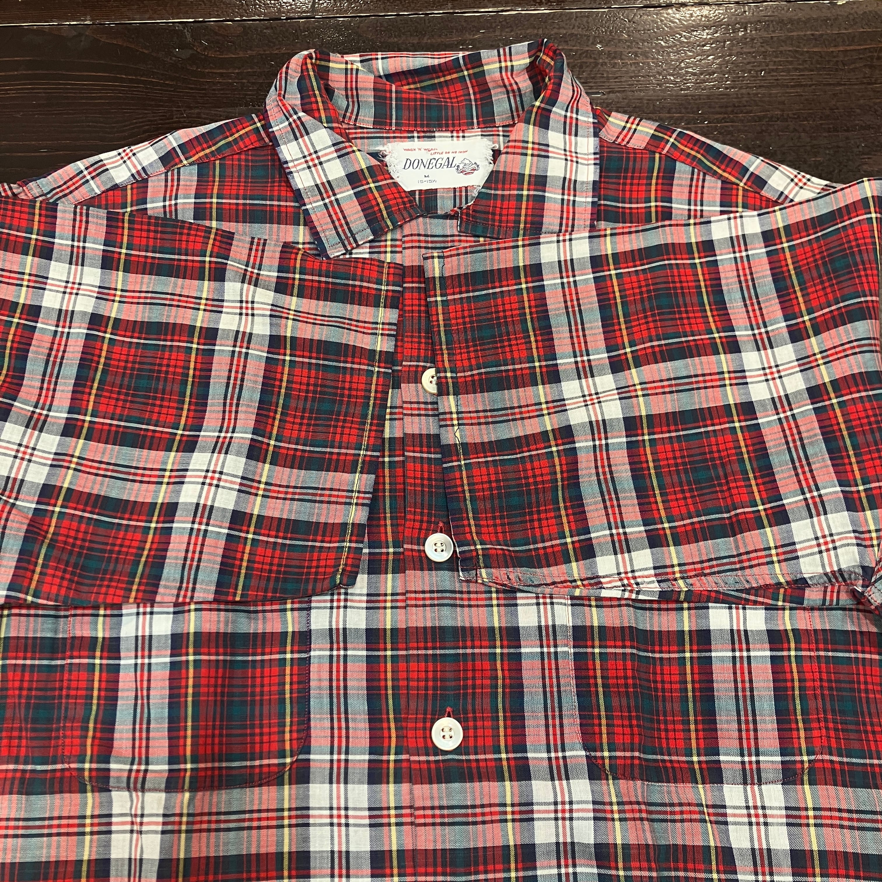 1960'S DONEGAL S/S COTTON RED CHECK SHIRT | safarionline