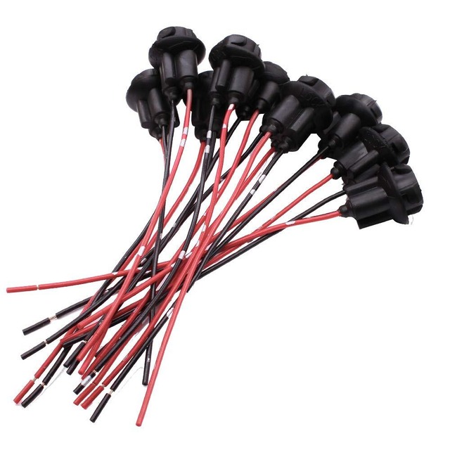 HUIQIAODS【10個入り】T10 ウェッジ球 ソケット 補修 増設 加工 部品 パーツ ポジション ヘッドライト テールランプ LED ハロゲン バルブ