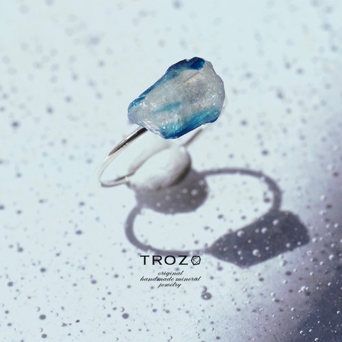 【023 HAMON Collection】 ジンバブエ産 ユークレース 鉱物原石 14kgf / シルバー925 リング 天然石 アクセサリー (No.2640)