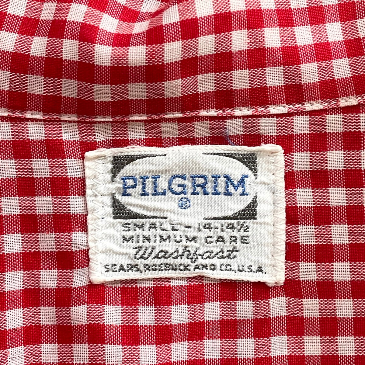 山*菜様 PILGRIM 50〜60's ヴィンテージ チェック 長袖シャツ M 60年代 PILGRIM ピルグリム 長袖 ギンガムチェック 開襟 オープン