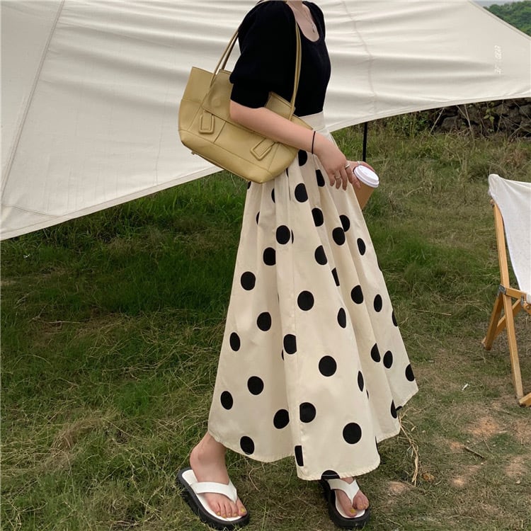 ◆予約◆ドットフレアスカート(ご注文から1-2週間程でお届け)