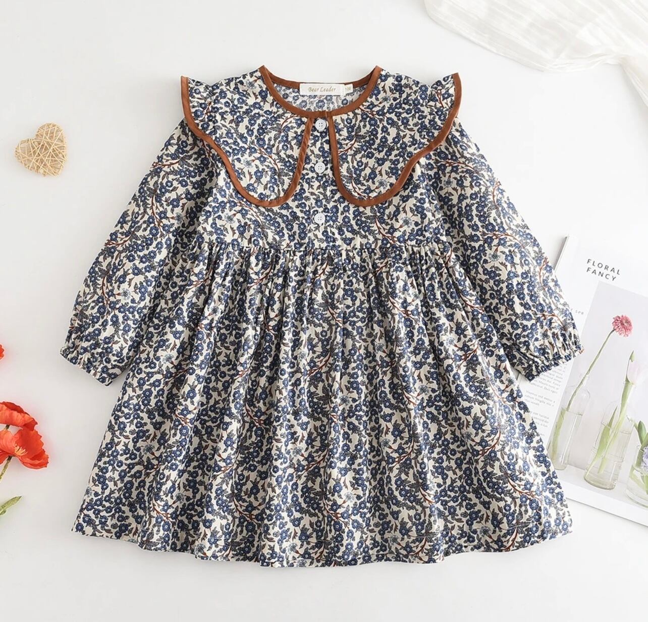 【即納】小花柄ワンピース