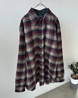 -Pendleton- Vintage 70s M Wool Check Shirt made in USA