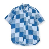 パッチワーク TENRYO Denim テンリョウデニム BD ボタンダウン 半袖 シャツ M/メンズ 天領デニム