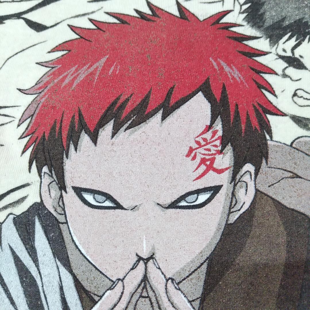 古着 ナルト Tシャツ XLサイズ 生成色 我愛羅 naruto アニメT * | GOLD  