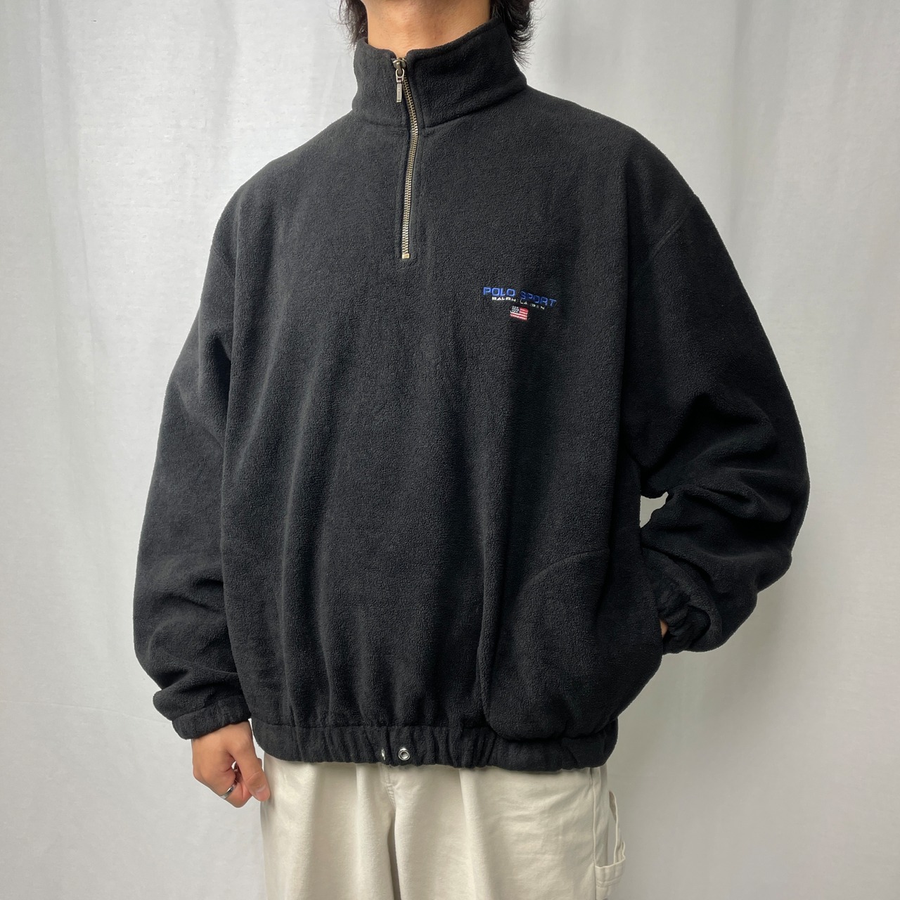 90年代 POLO SPORTラルフローレン ハーフジップ フリースジャケット 