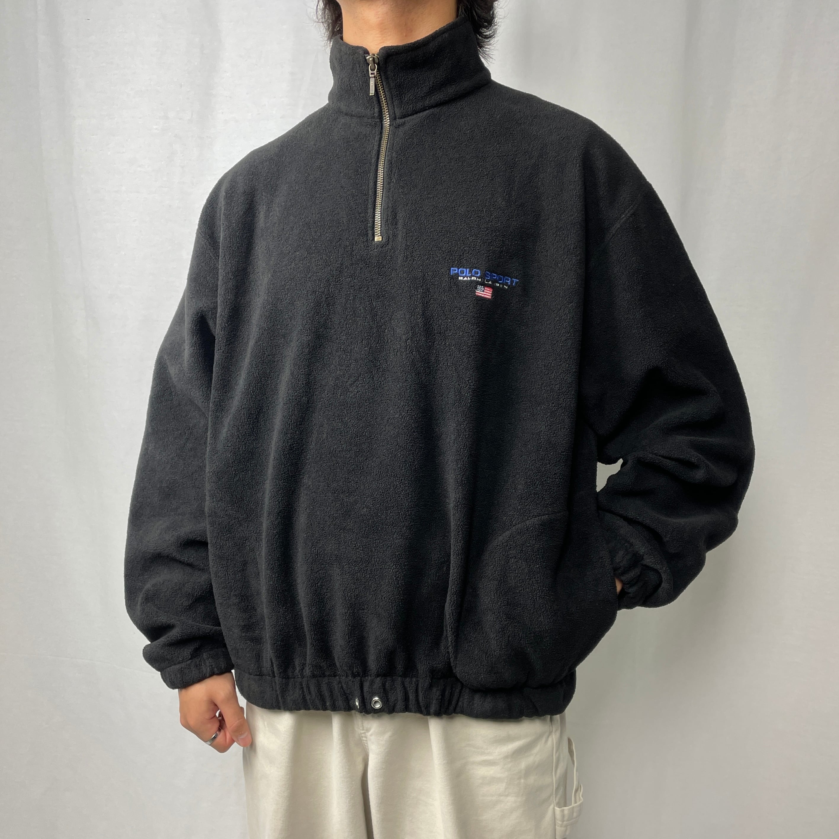 90年代 POLO SPORTラルフローレン ハーフジップ フリースジャケット 