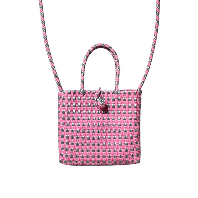 2WAY SHOULDER BAG - DOT / TAFY PINK × SILVER