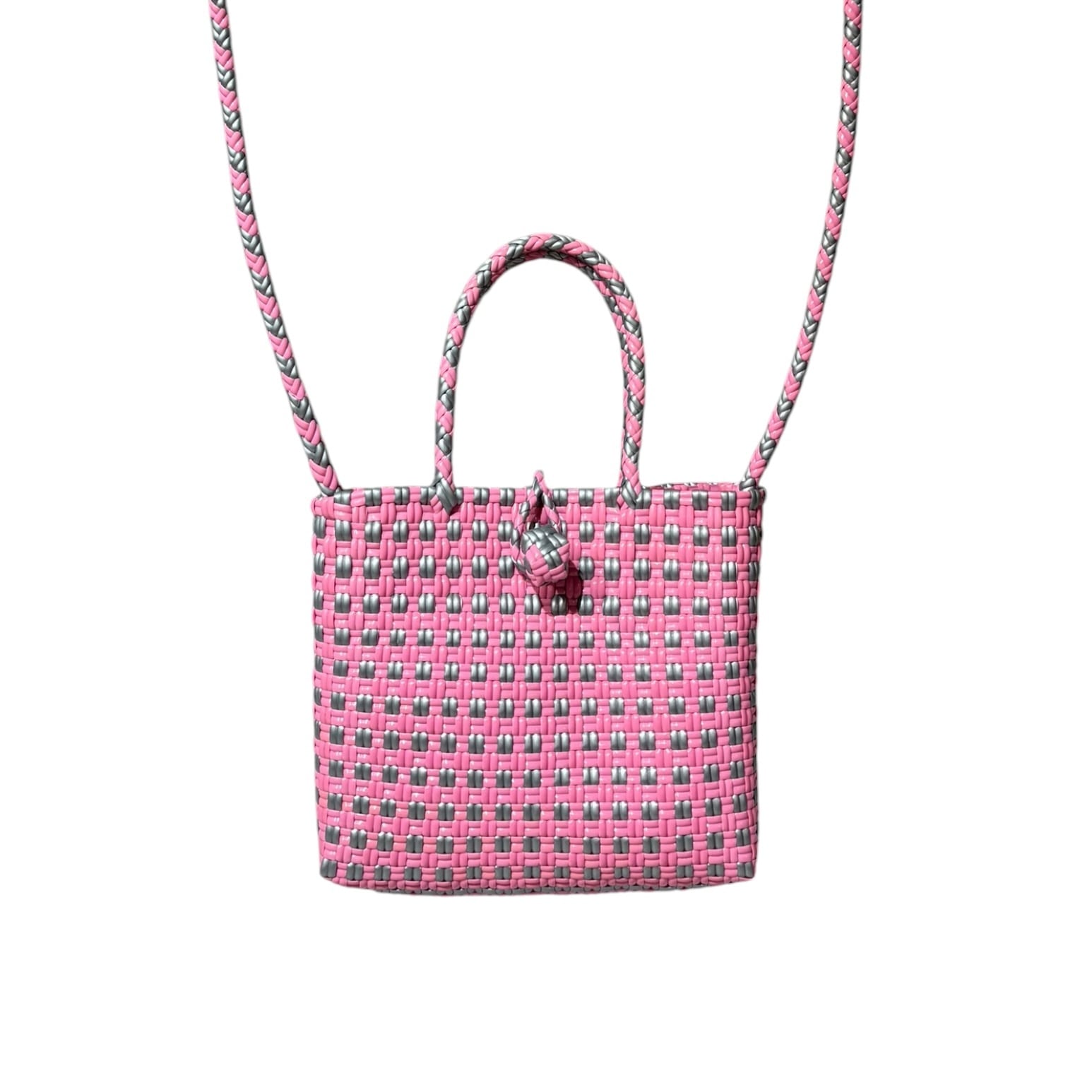 2WAY SHOULDER BAG - DOT / TAFY PINK × SILVER