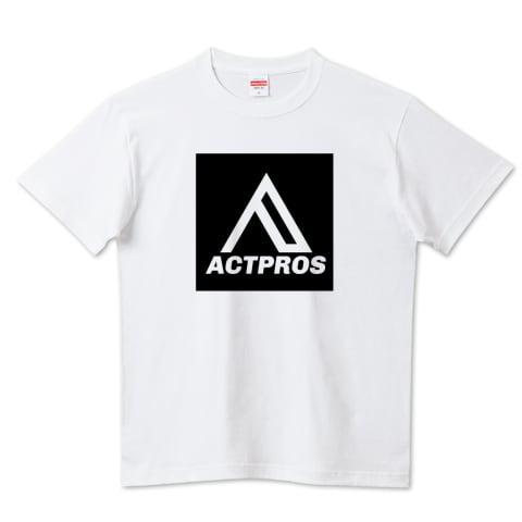 【KID'S】ACTPROS スクエアロゴ（BOX A-TYPE） 5.6ハイクオリティーTシャツ（United Athle） ホワイト【9colors】