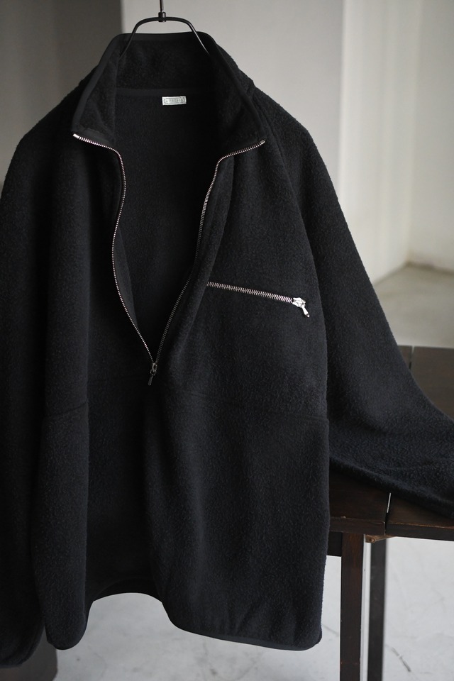 A.PRESSE / Vintage Silk Fleece Harf ZIP Jacket (Black)