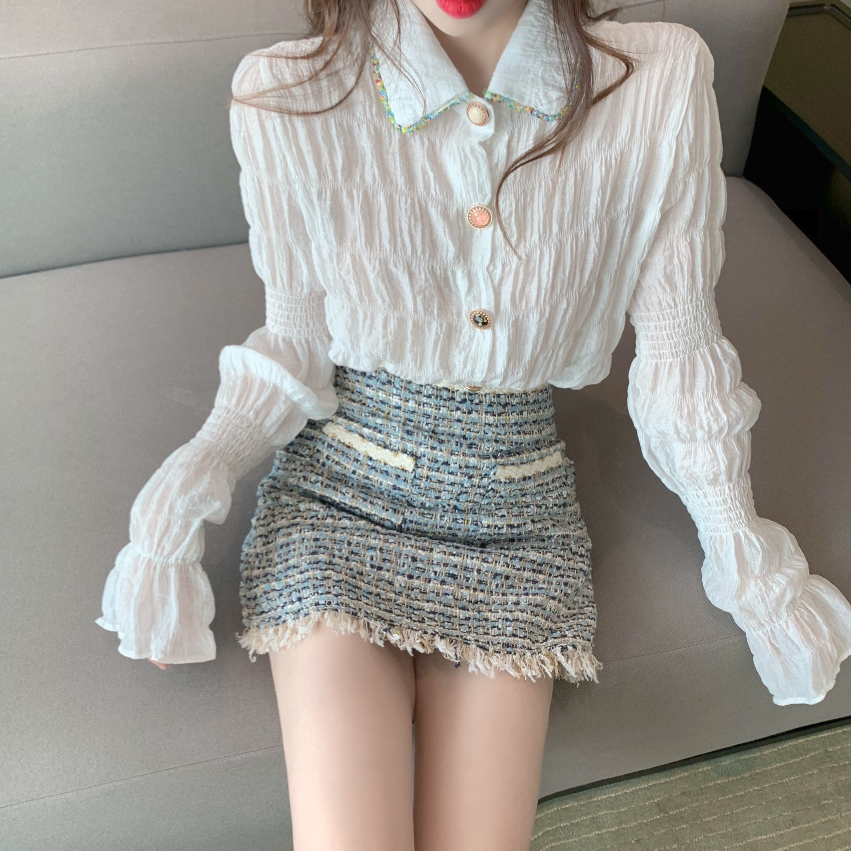 2020年秋新作バッグヒップスカートセクシーハーフスカート気質シャツゆうじえ年齢削減ツーピースファッションスーツ女性 ドラファッションホール20957694365