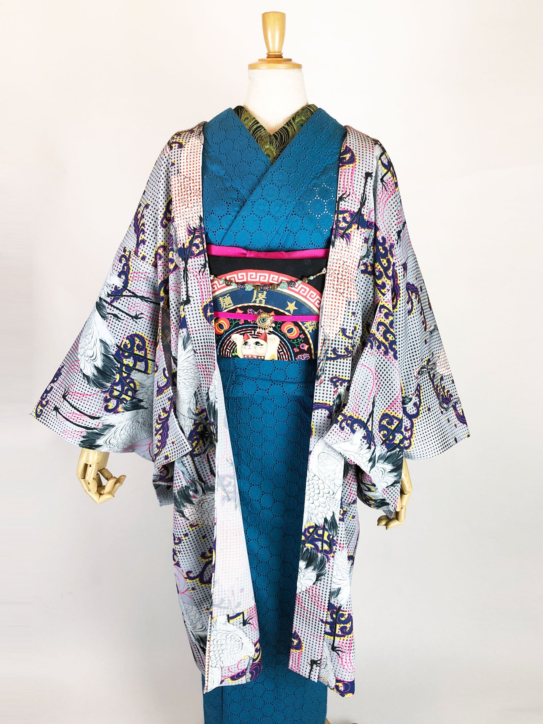 L寸即納品あり】さんかく×重宗玉緒コラボ セオアルファ単衣羽織「三鶴