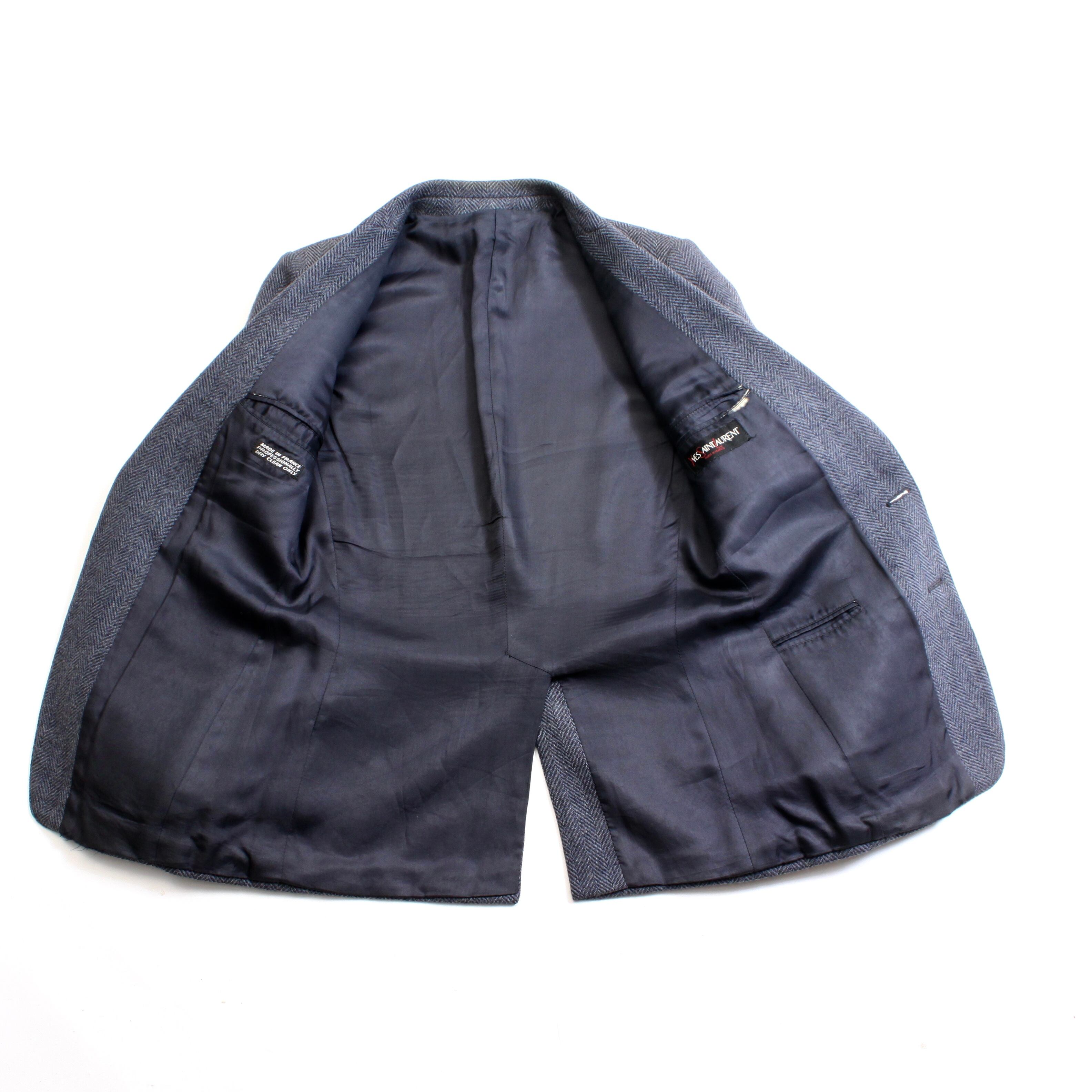 0626. 1980's Yves Saint Laurent Herringbone tailored jacket 0626. 1980's Yves Saint Laurent Herringbone tailored jacket