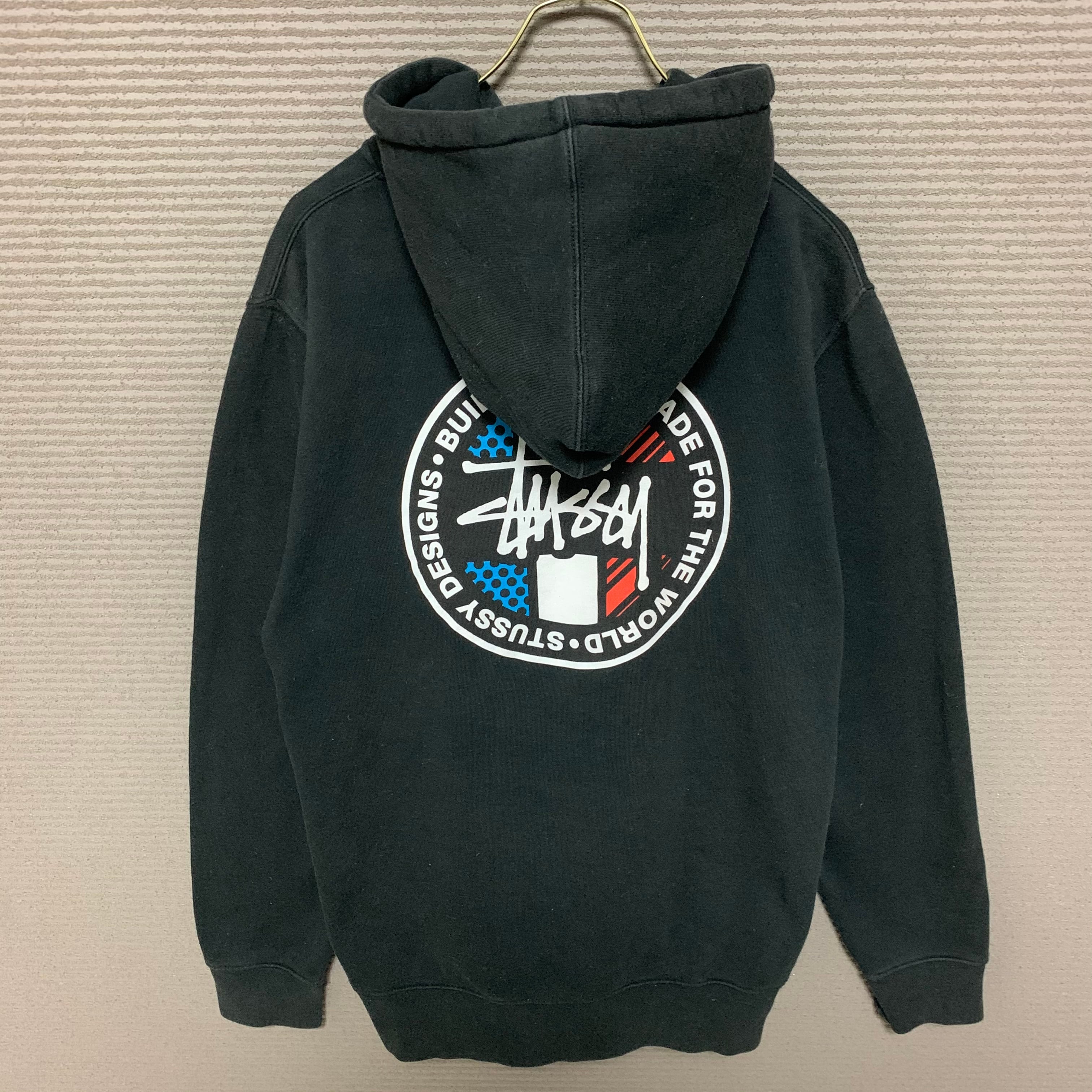 希少デザイン】stussy ステューシー パーカー 入手困難 古着 M