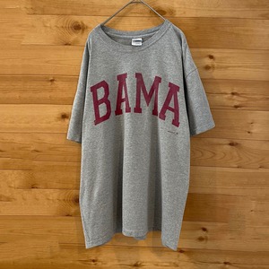 【GILDAN】BAMA アラバマ大学 ビッグロゴ Tシャツ グレー L US古着