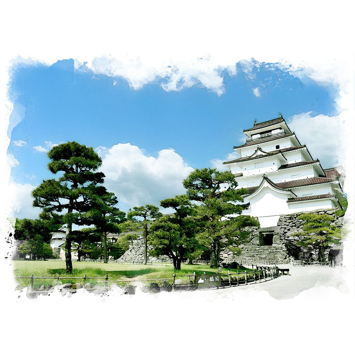 日展会員　真作　水戸童　日本画家　福島県出身油彩風景画 シルバー装飾フレーム 日展会員 真作 水戸童 日本画家 福島県出身油彩風景画 シルバー