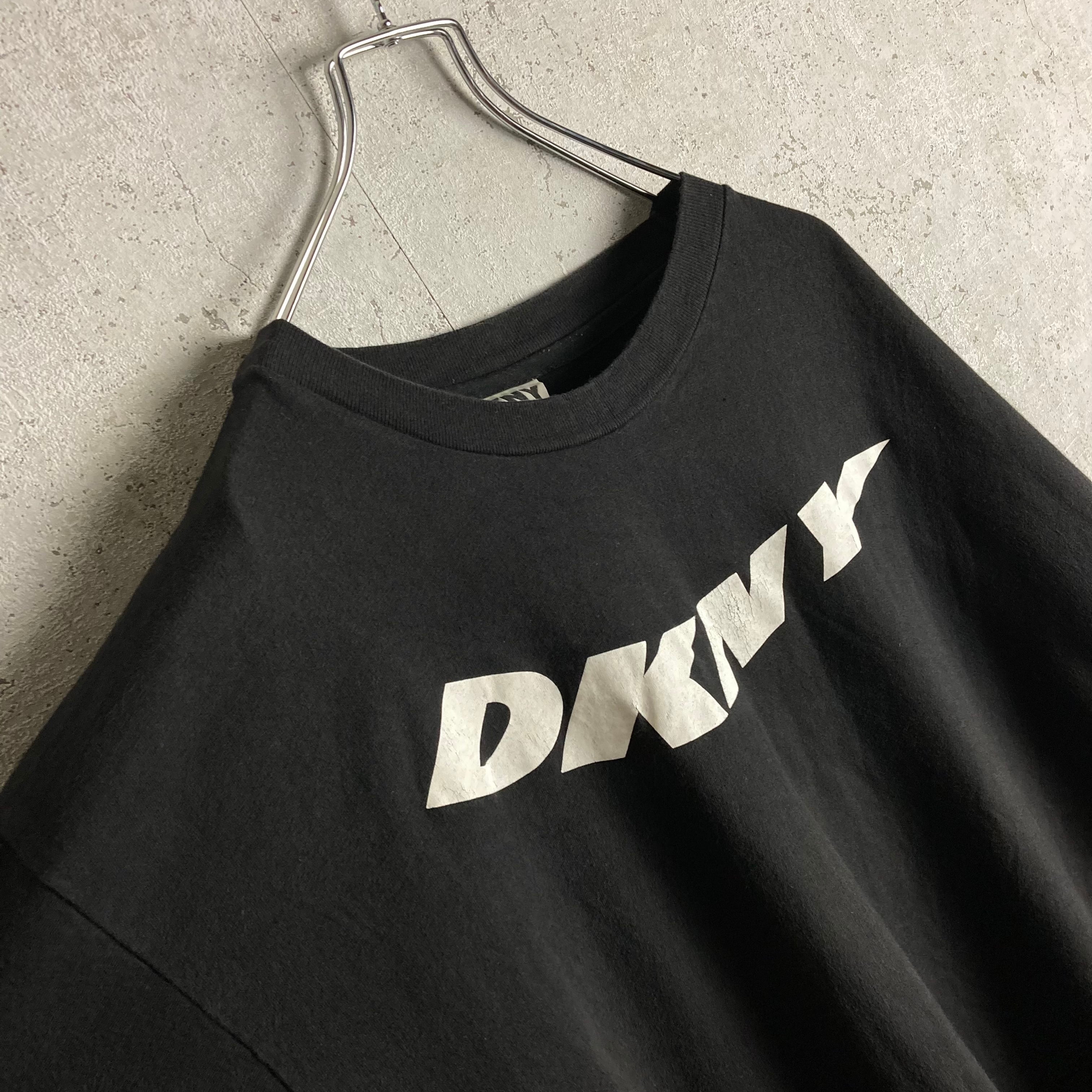 90s~ old DKNY 袖ロゴ オーバーサイズ ボーダー Tシャツ