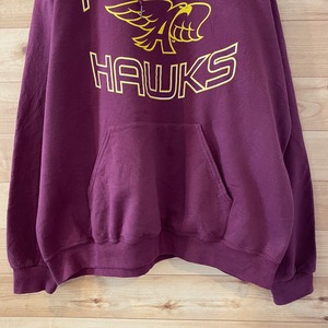 【JERZEES】アンケニー高校 Ankeny Hawks high school プリント スウェット パーカー フーディー XL ビッグサイズ ワインレッド US古着