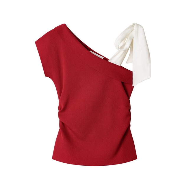 Ribbon one shoulder tops　M3842