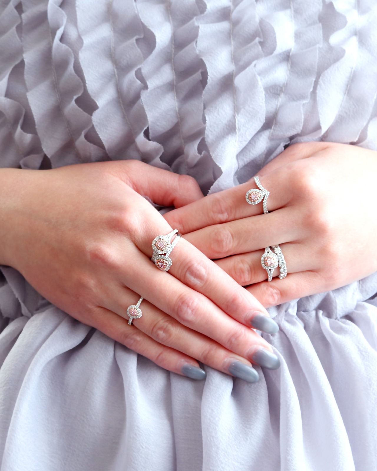 天然ピンクダイヤモンド(0.031ct)リング/PT900