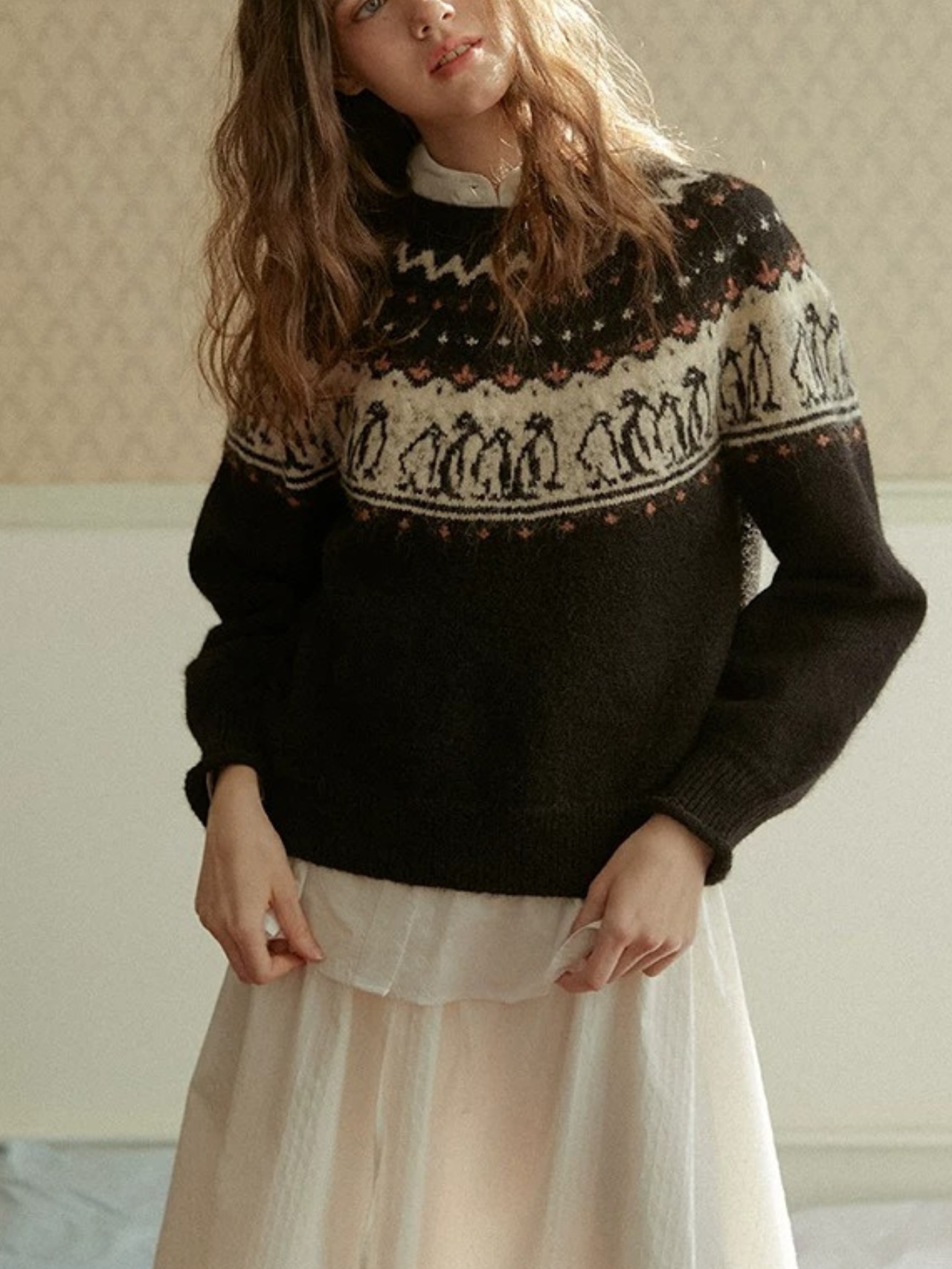 Manchot Nordic Motif Knit F0839