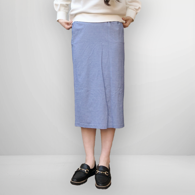 スリッド入り ロングタイトスカート｜水色｜画像3