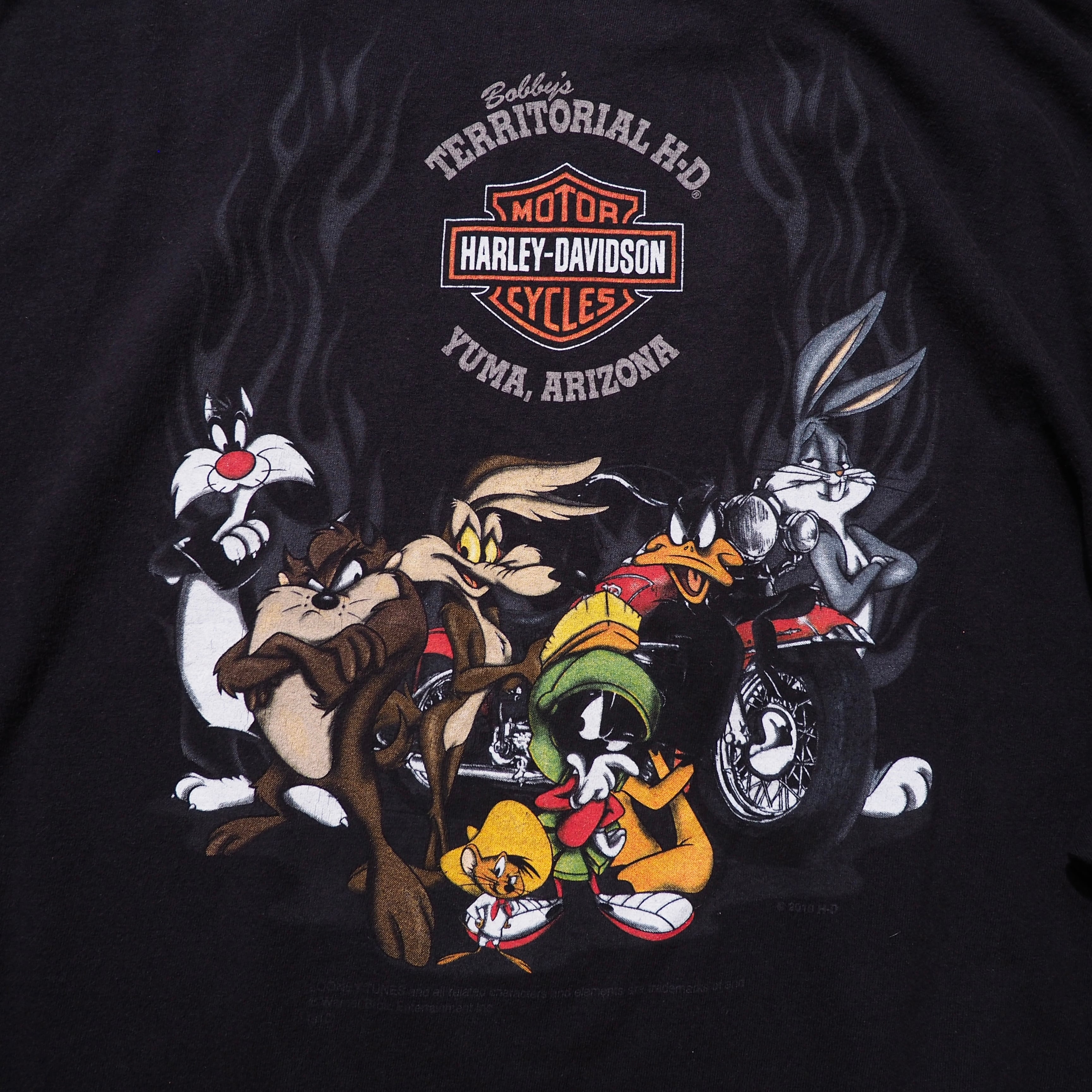 " Harley-Davidson × Looney Tunes " printed Black SS Tee