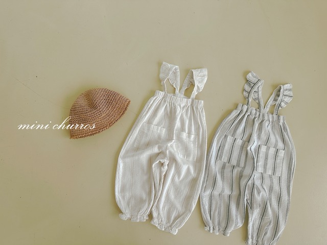 【即納】minichurros / stripe salopette