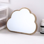 【木製 インテリア 鏡】雲型 スクエア 2種類 置き型 可愛い 韓国テイスト シンプル メイクアップミラー 学生  リビング 玄関 片面 携帯 ミラー