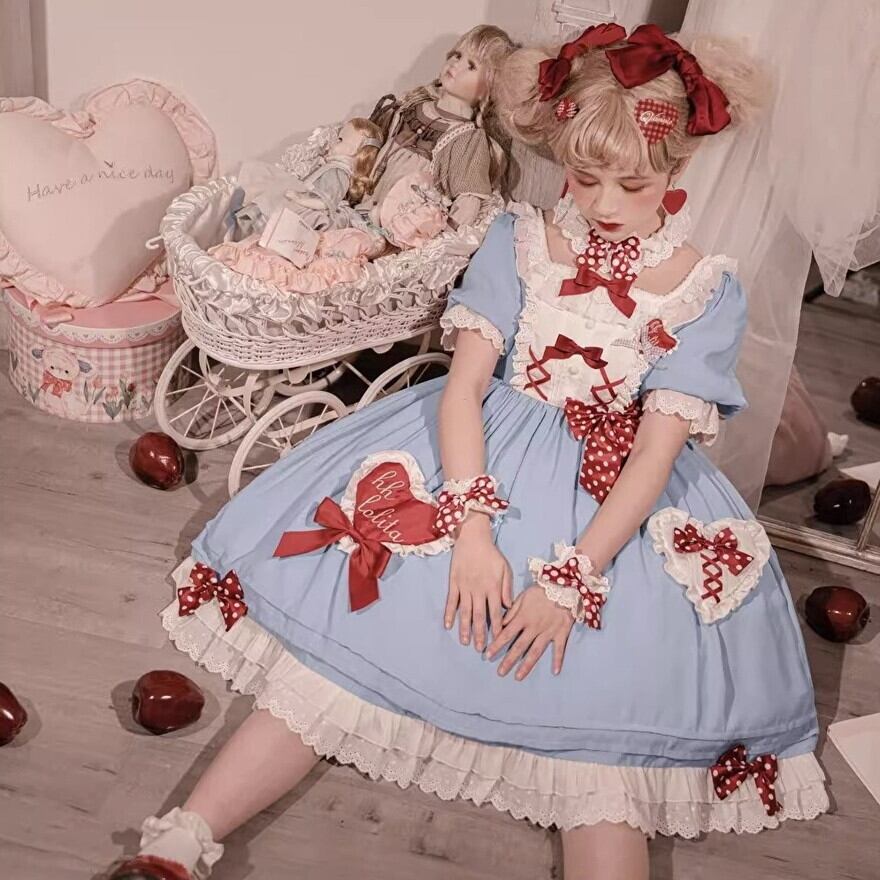 ゴスロリファッション 通販 With U ワンピース Love フリル レース 