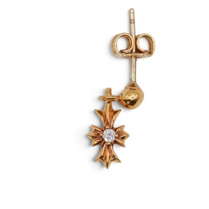 CHROME HEARTS クロムハーツ TINY E CH PLUS 1 Diamonds 22K Gold タイニー ＶＨプラス クロス ダイヤモンド ピアス ゴールド