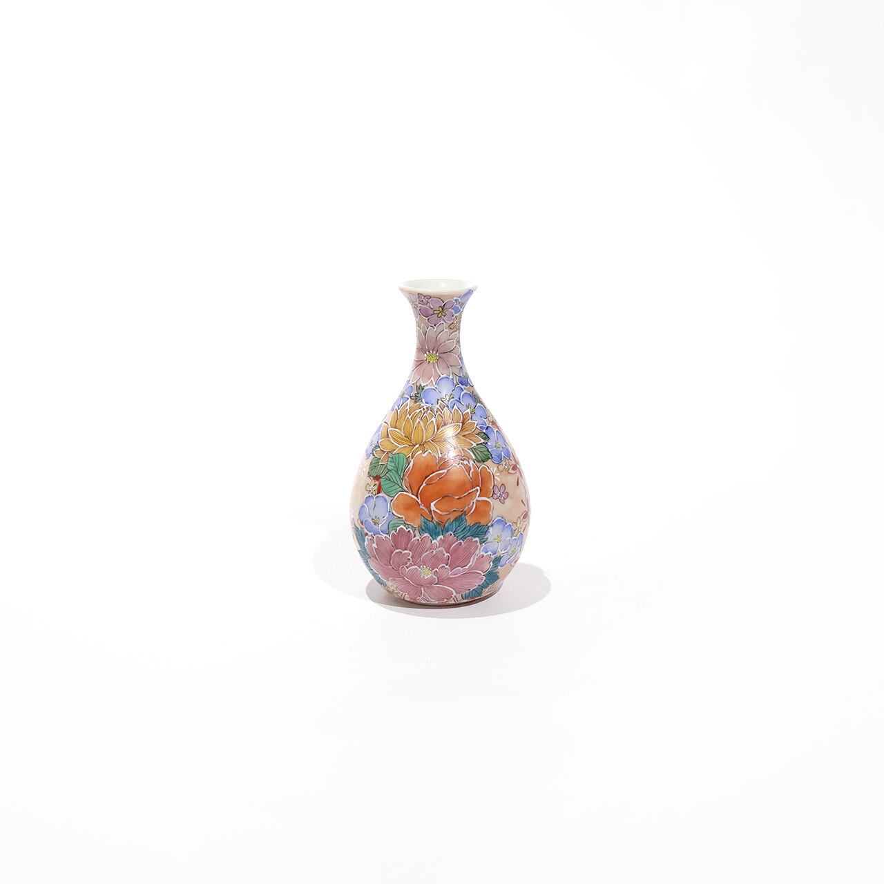 九谷焼 壺 花瓶 金彩上絵椿文様 貫入 翠穂作 | PAY ID