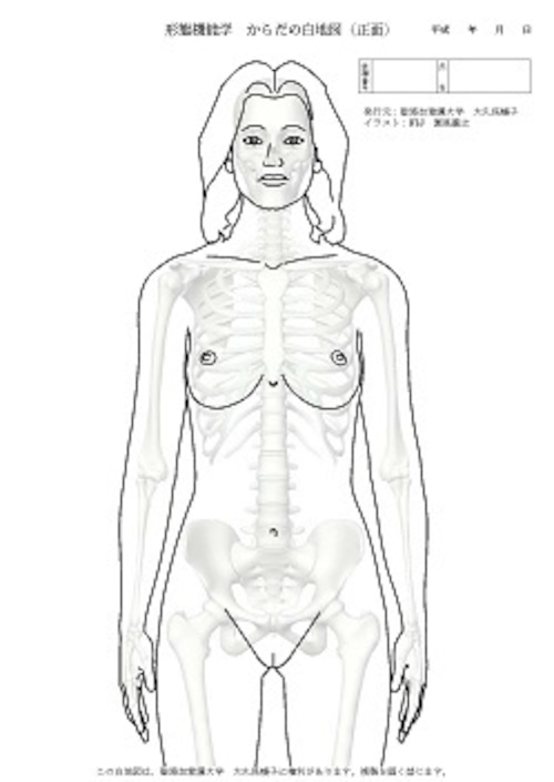 からだの白地図 女性(正面)