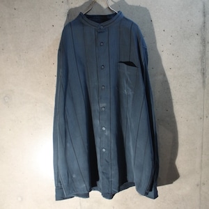 Poly band collar shirt