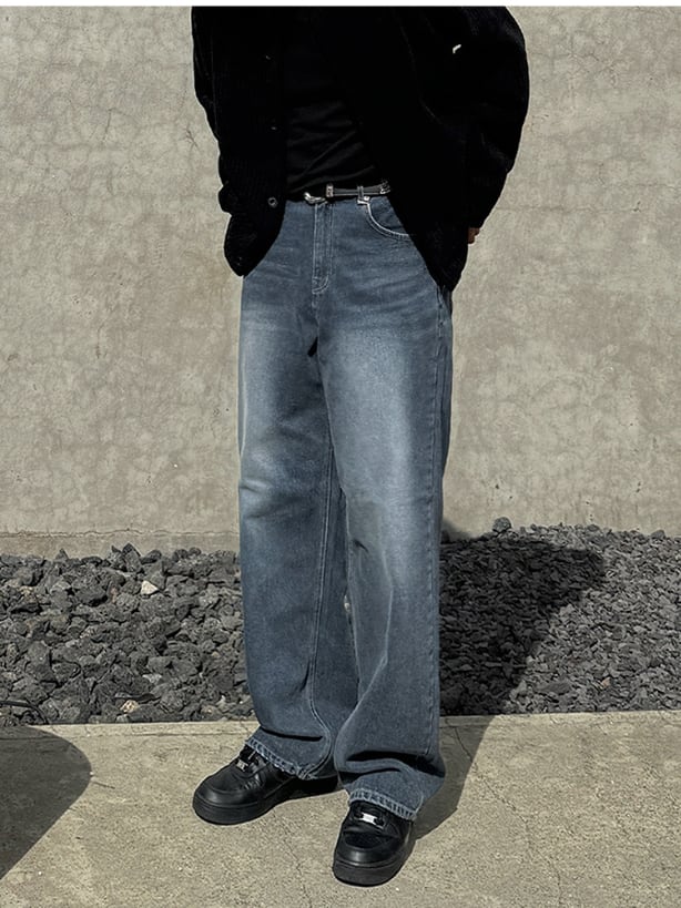 ヴィンテージデニムパンツ|ストレートシルエット|上品カジュアル m0033