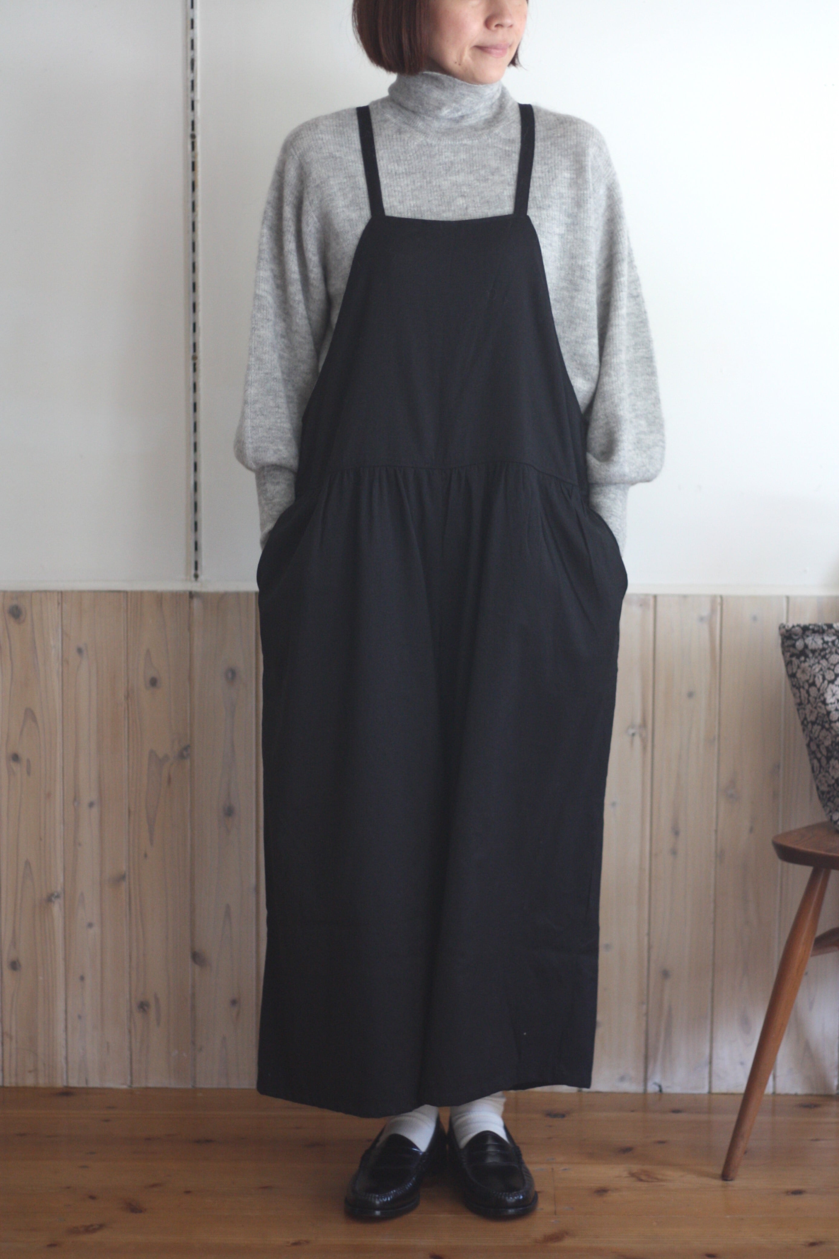 Gauze# ガーゼ トラバイユサロペット ブラック | tous les jours