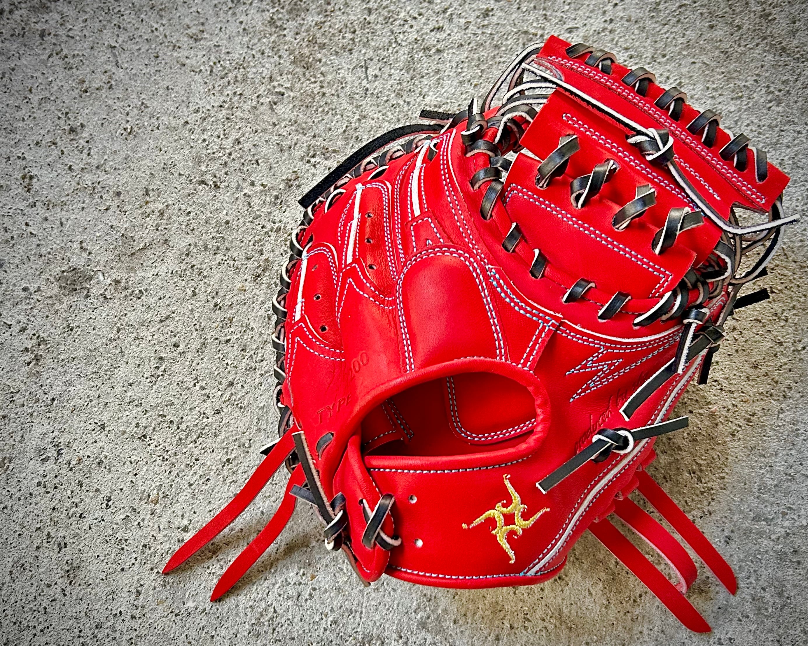 c100s キャッチャーミット 硬式キャッチャーミット 要ミット Sブランド レッド 黒 浅い 小さ目